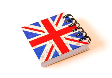 Holographic union jack notebook