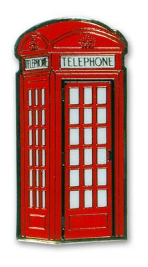 Telephone box metal fridge magnet